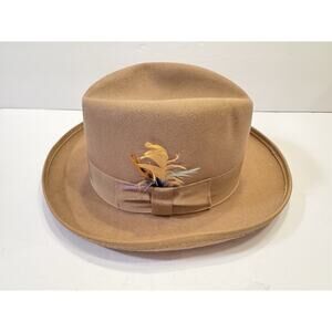 Large Timely Fashion Park Royal Wool Hat Beige Light Brown USA Made